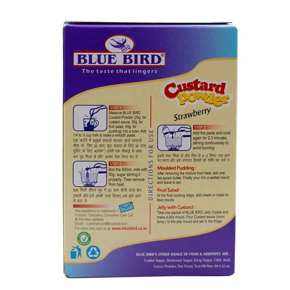 Blue Bird Custard Powder - Strawberry, 100 g Box-2.webp